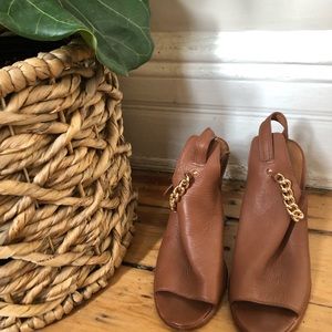 Coach Camel Leather Heels.
